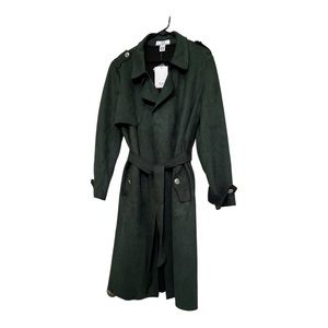 Women’s Emerald Faux Leather Large Trench Coat NEW!